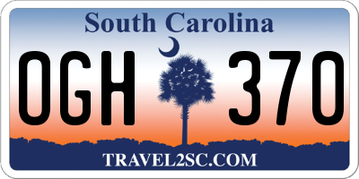 SC license plate OGH370