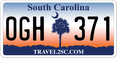 SC license plate OGH371