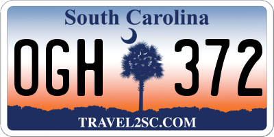 SC license plate OGH372