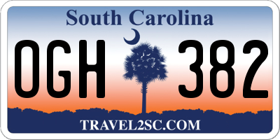 SC license plate OGH382