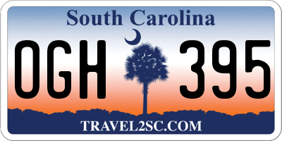 SC license plate OGH395