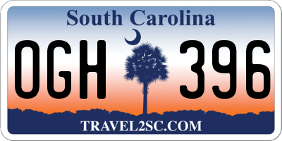 SC license plate OGH396