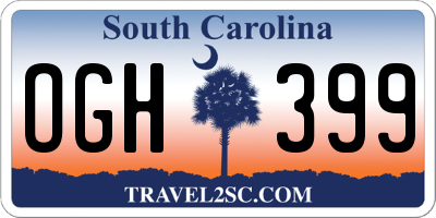 SC license plate OGH399