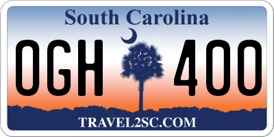SC license plate OGH400