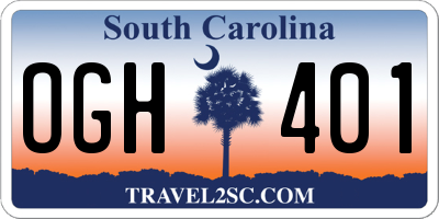 SC license plate OGH401