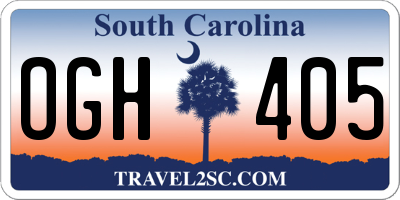 SC license plate OGH405