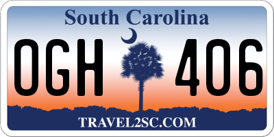 SC license plate OGH406