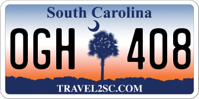 SC license plate OGH408