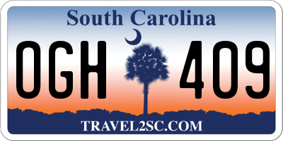 SC license plate OGH409