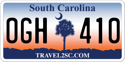 SC license plate OGH410