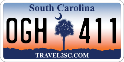 SC license plate OGH411
