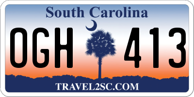 SC license plate OGH413