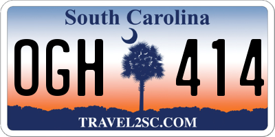 SC license plate OGH414
