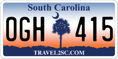 SC license plate OGH415