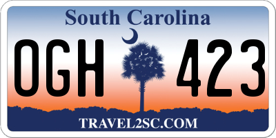 SC license plate OGH423