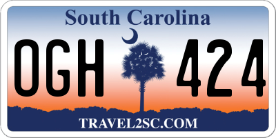 SC license plate OGH424