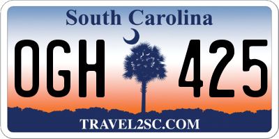 SC license plate OGH425