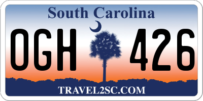 SC license plate OGH426