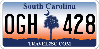 SC license plate OGH428