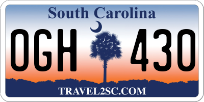 SC license plate OGH430
