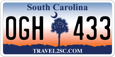 SC license plate OGH433