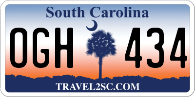 SC license plate OGH434