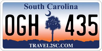 SC license plate OGH435