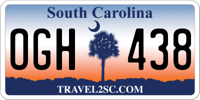 SC license plate OGH438