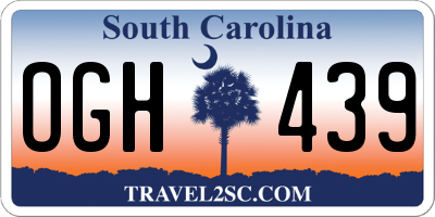 SC license plate OGH439