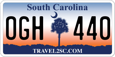 SC license plate OGH440