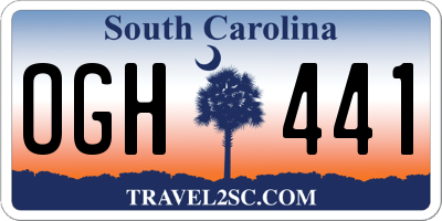SC license plate OGH441