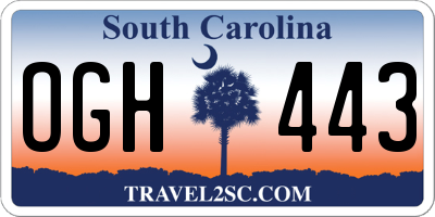 SC license plate OGH443