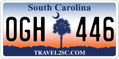 SC license plate OGH446