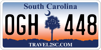 SC license plate OGH448