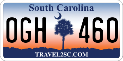 SC license plate OGH460