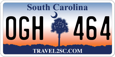 SC license plate OGH464