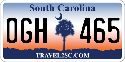 SC license plate OGH465