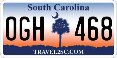 SC license plate OGH468