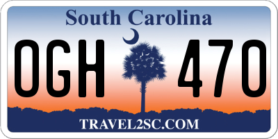 SC license plate OGH470
