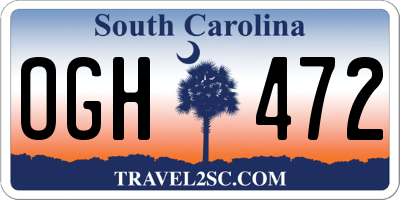 SC license plate OGH472