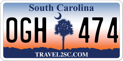 SC license plate OGH474