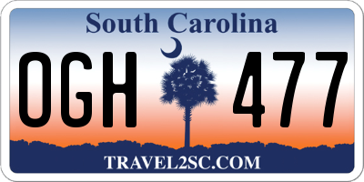 SC license plate OGH477