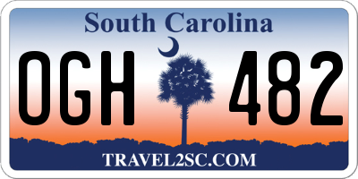 SC license plate OGH482