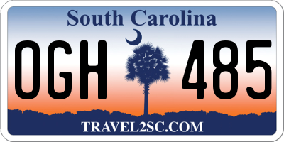 SC license plate OGH485