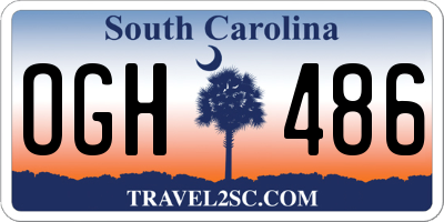 SC license plate OGH486