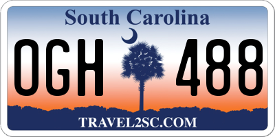 SC license plate OGH488