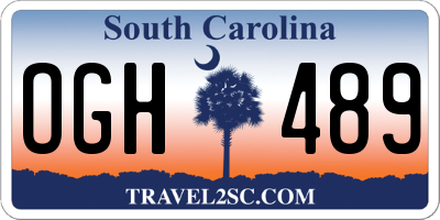 SC license plate OGH489