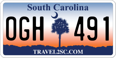 SC license plate OGH491