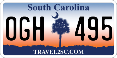SC license plate OGH495