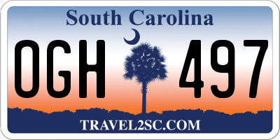 SC license plate OGH497